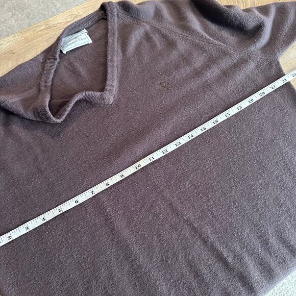 Christian Dior Vintage V-Neck Pullover Sweater Gray Brown XL - Picture 5 of 8